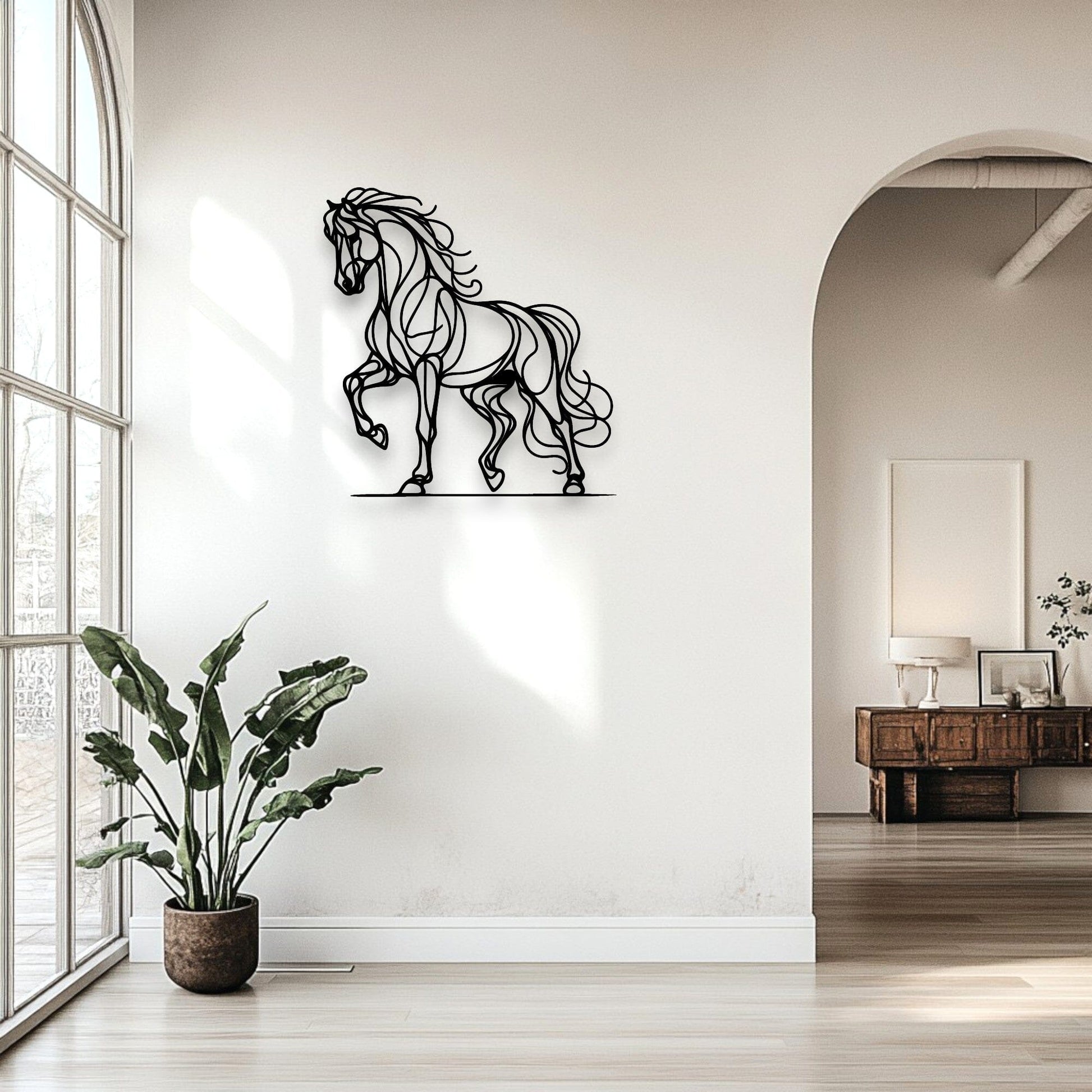 Line Art Horse Décor Whimsic 