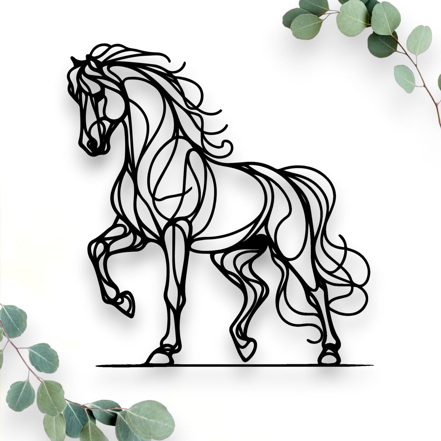 Line Art Horse Décor Whimsic 