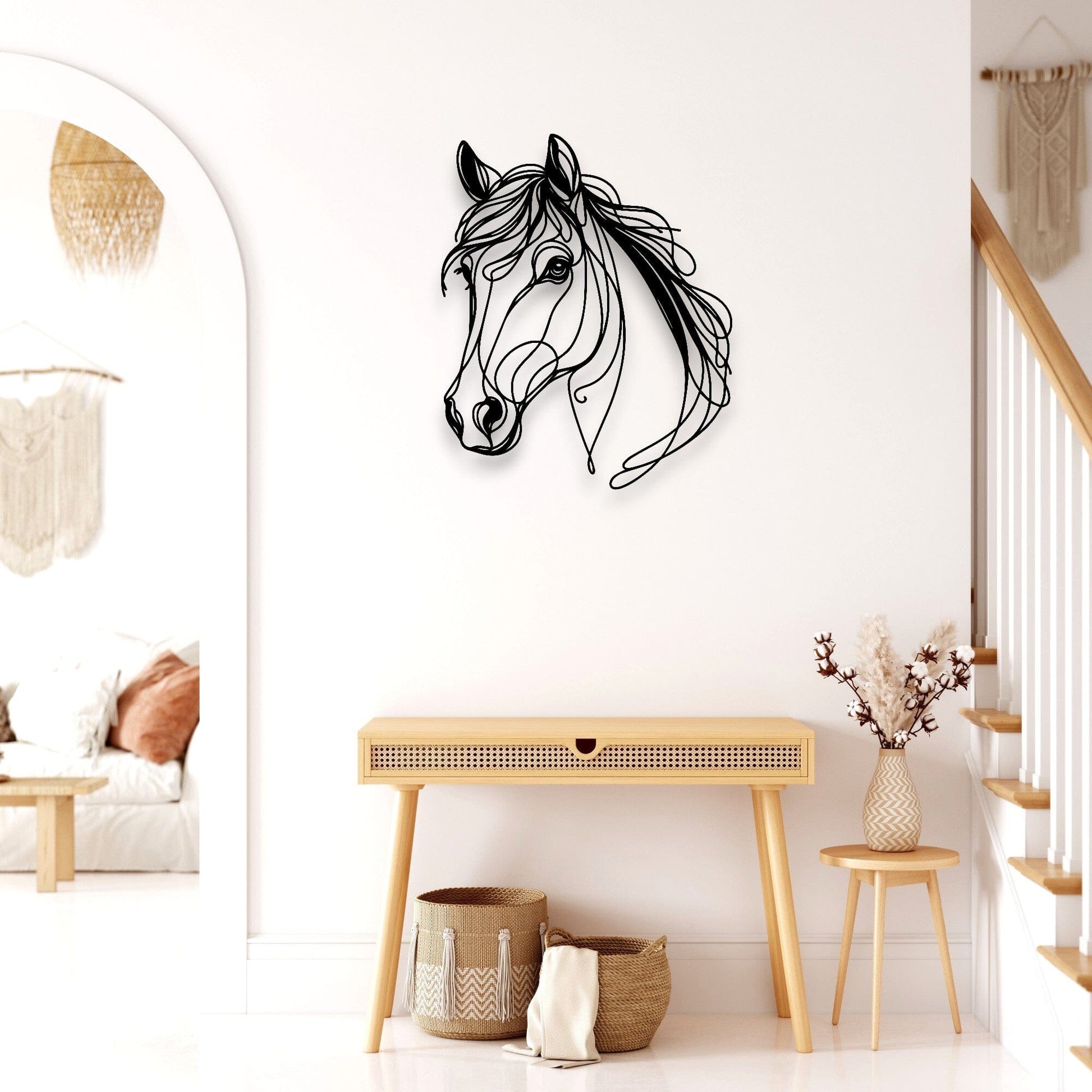 Line Art Horse Head Décor Whimsic 