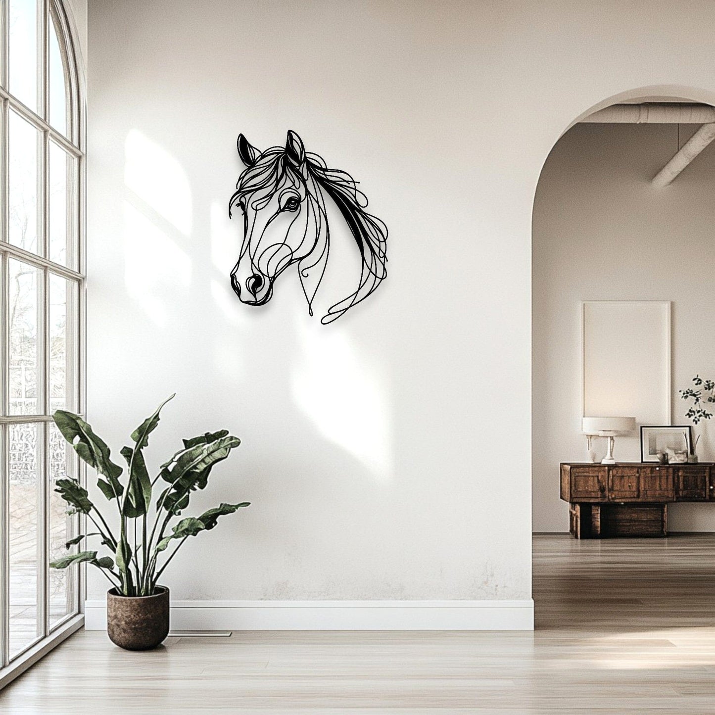 Line Art Horse Head Décor Whimsic 