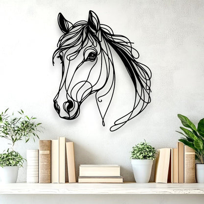 Line Art Horse Head Décor Whimsic 
