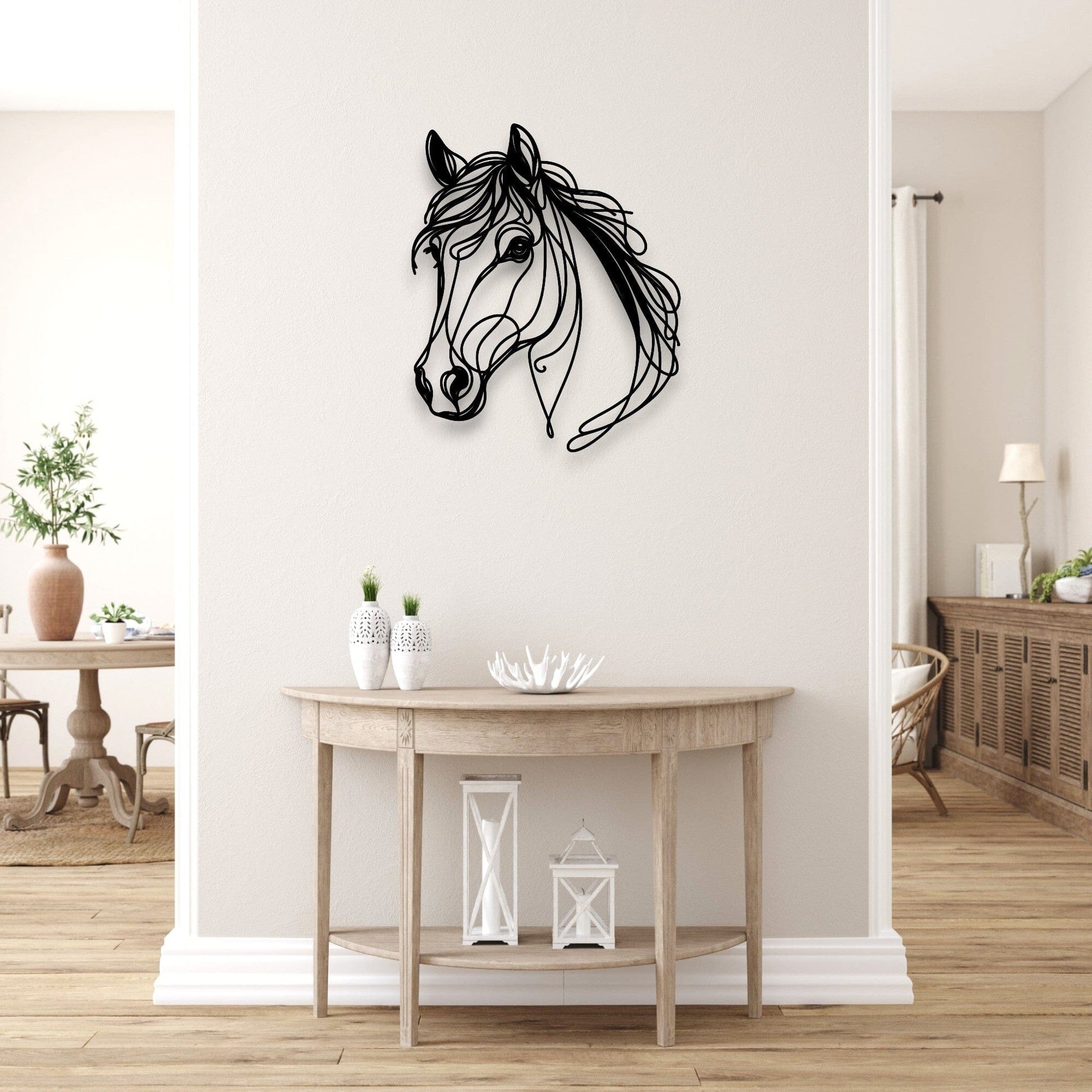 Line Art Horse Head Décor Whimsic 