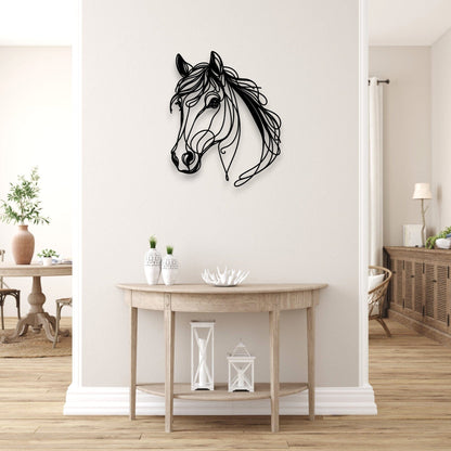 Line Art Horse Head Décor Whimsic 