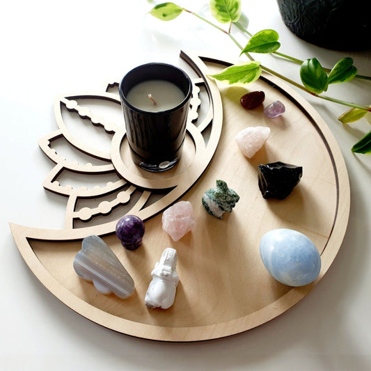 Lotus Moon Crystal Tray Wall Decor Whimsic 