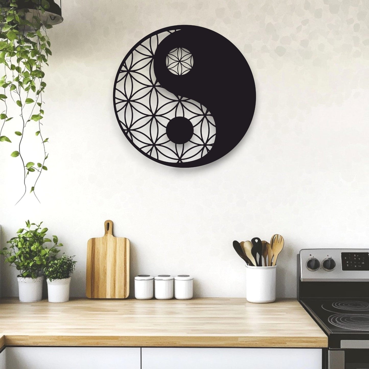 Lotus Yin-Yang Wall Art Wall Decor Whimsic 