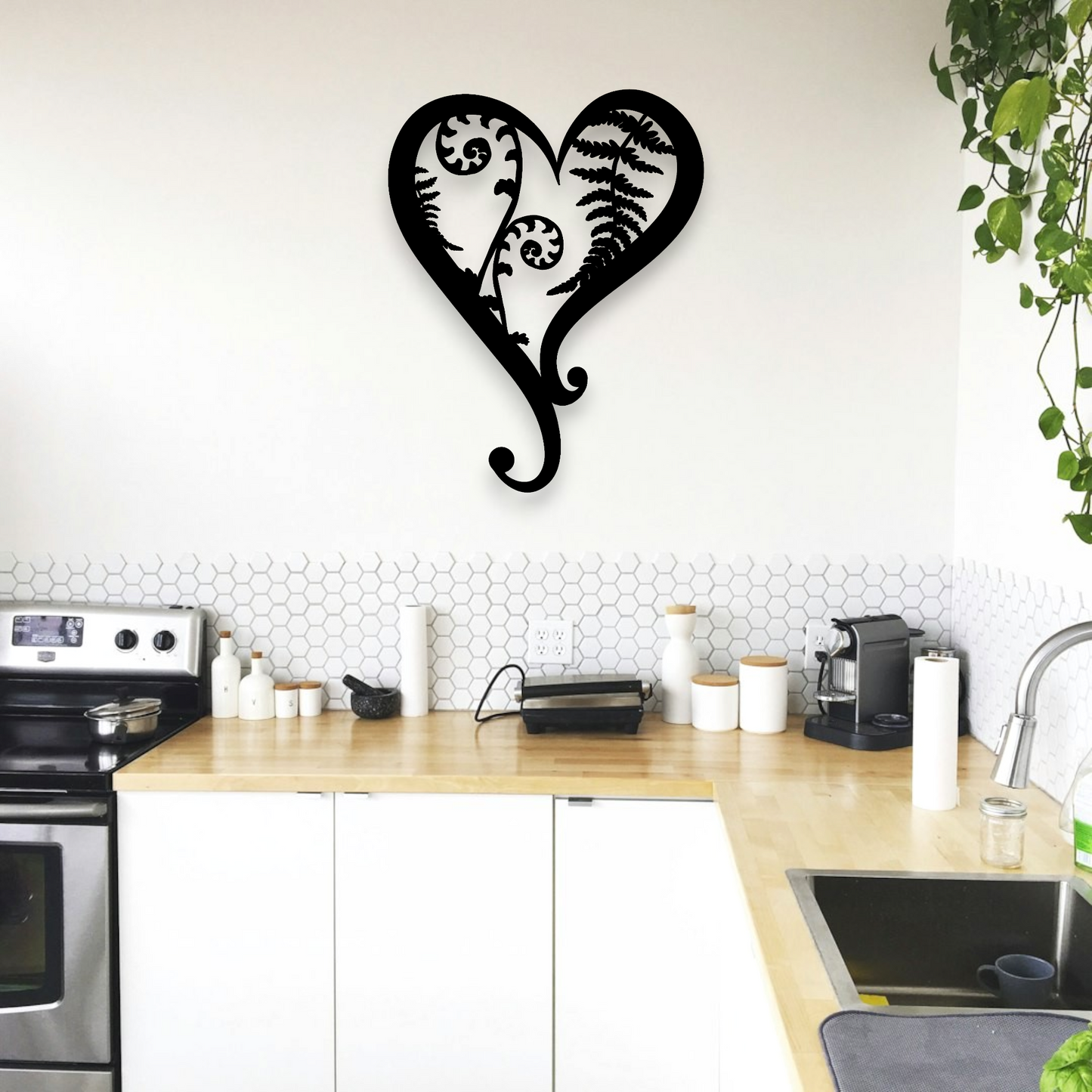 Fern & Koru Heart Wall Art