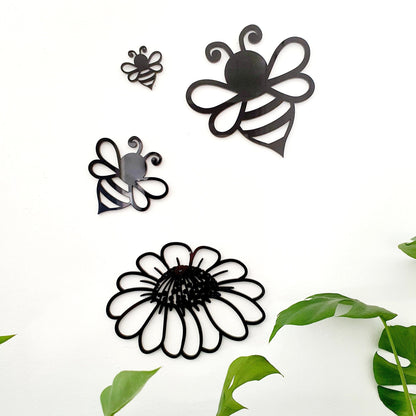 Mini Bees & Daisy Set Wall Decor Whimsic 