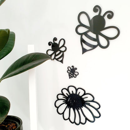 Mini Bees & Daisy Set Wall Decor Whimsic 
