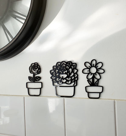 Mini Plant Pots Wall Art Whimsic 