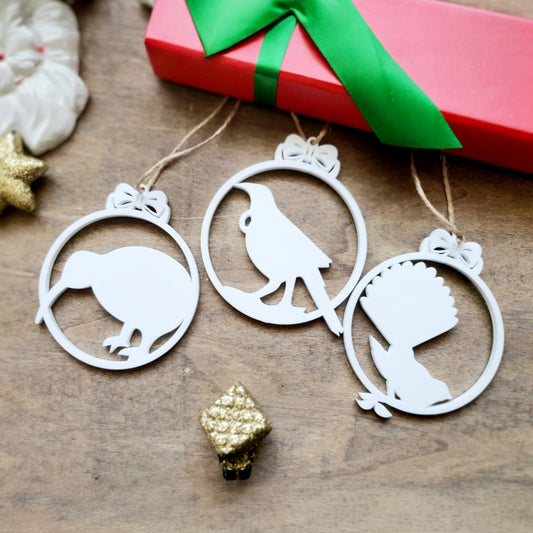 Native Bird Trio Ornament Set Whimsic 