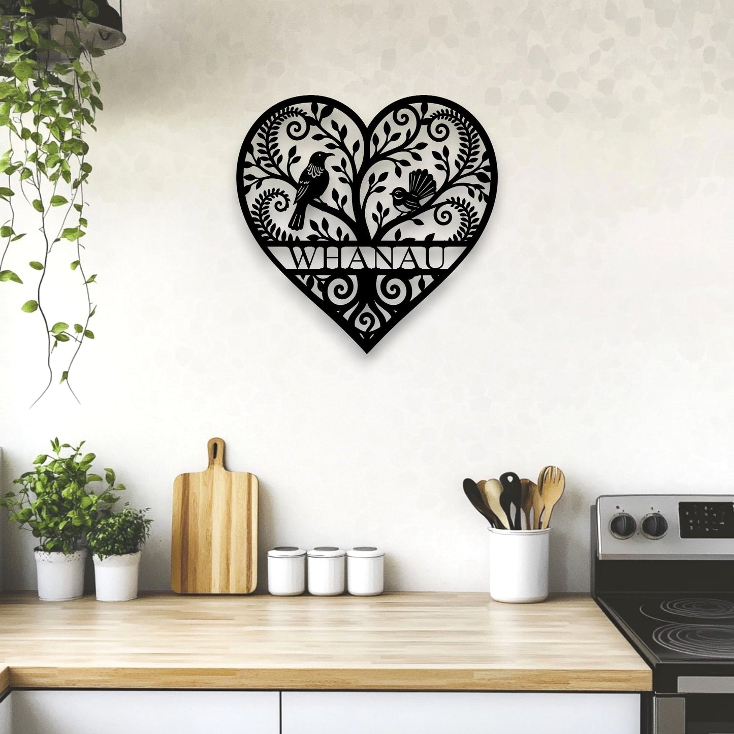 Personalised Koru Tree of Life Heart Wall Art