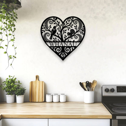 Personalised Koru Tree of Life Heart Wall Art