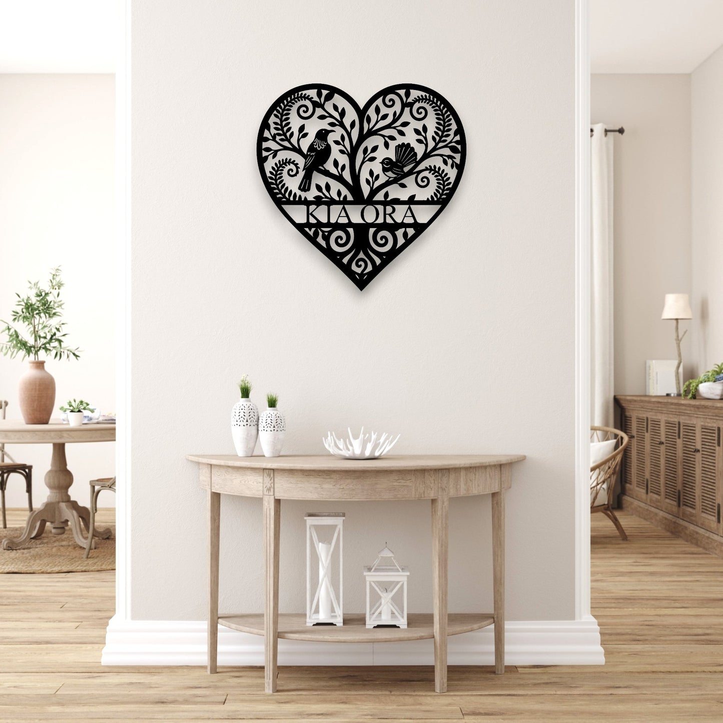 Personalised Koru Tree of Life Heart Wall Art