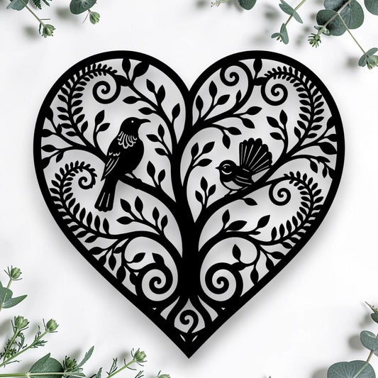 Koru Tree of Life Heart Wall Art