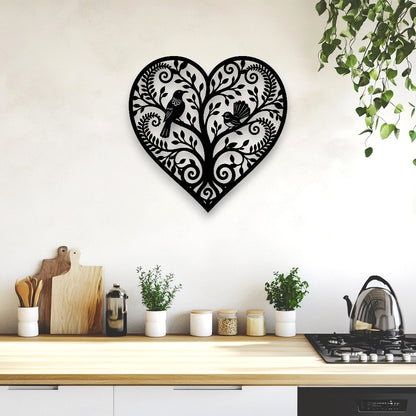 Koru Tree of Life Heart Wall Art