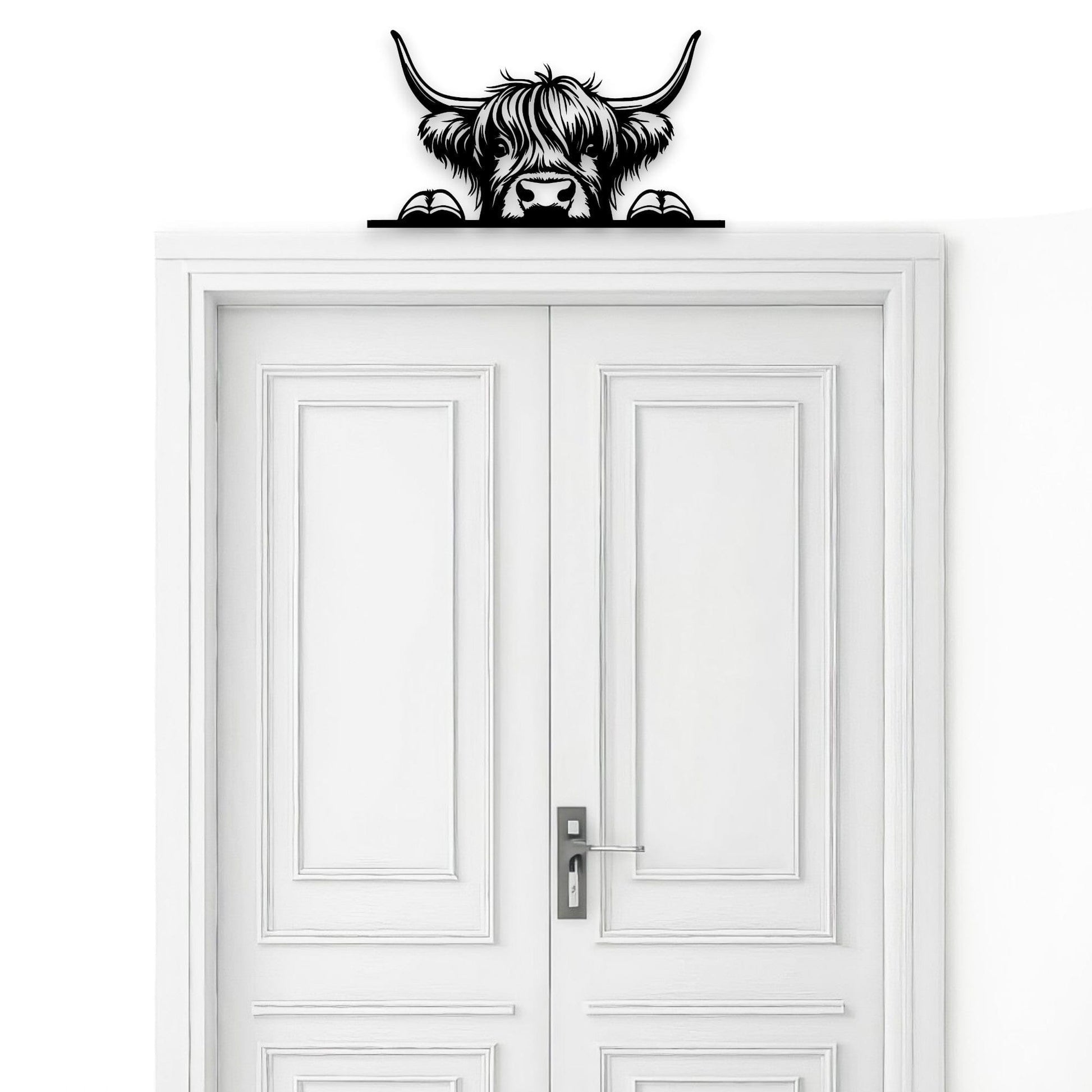 Peeking Highland Cow Wall Art Whimsic 