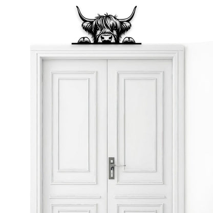 Peeking Highland Cow Wall Art Whimsic 