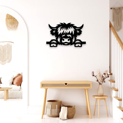 Peeking Highland Cow Wall Decor