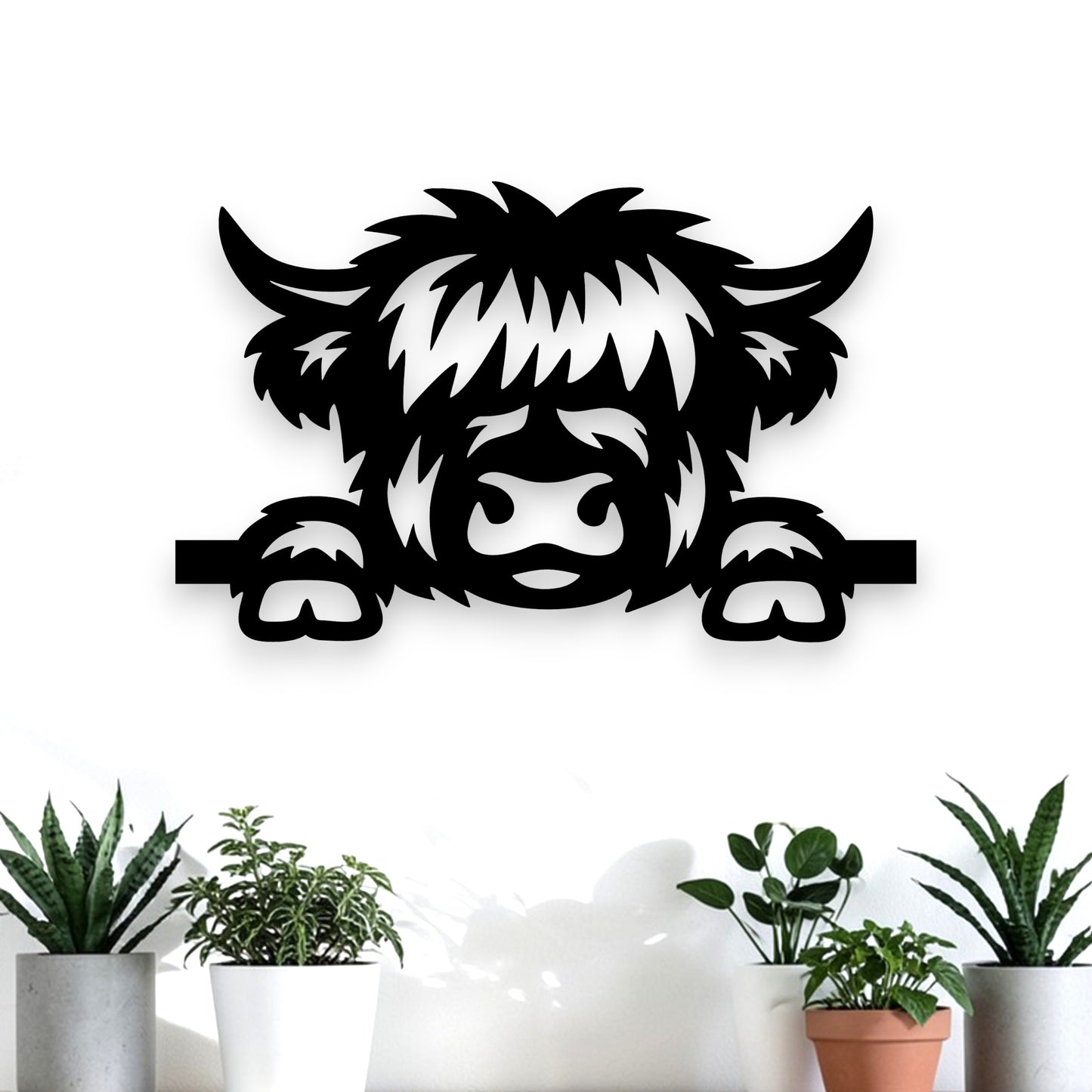 Peeking Highland Cow Wall Decor