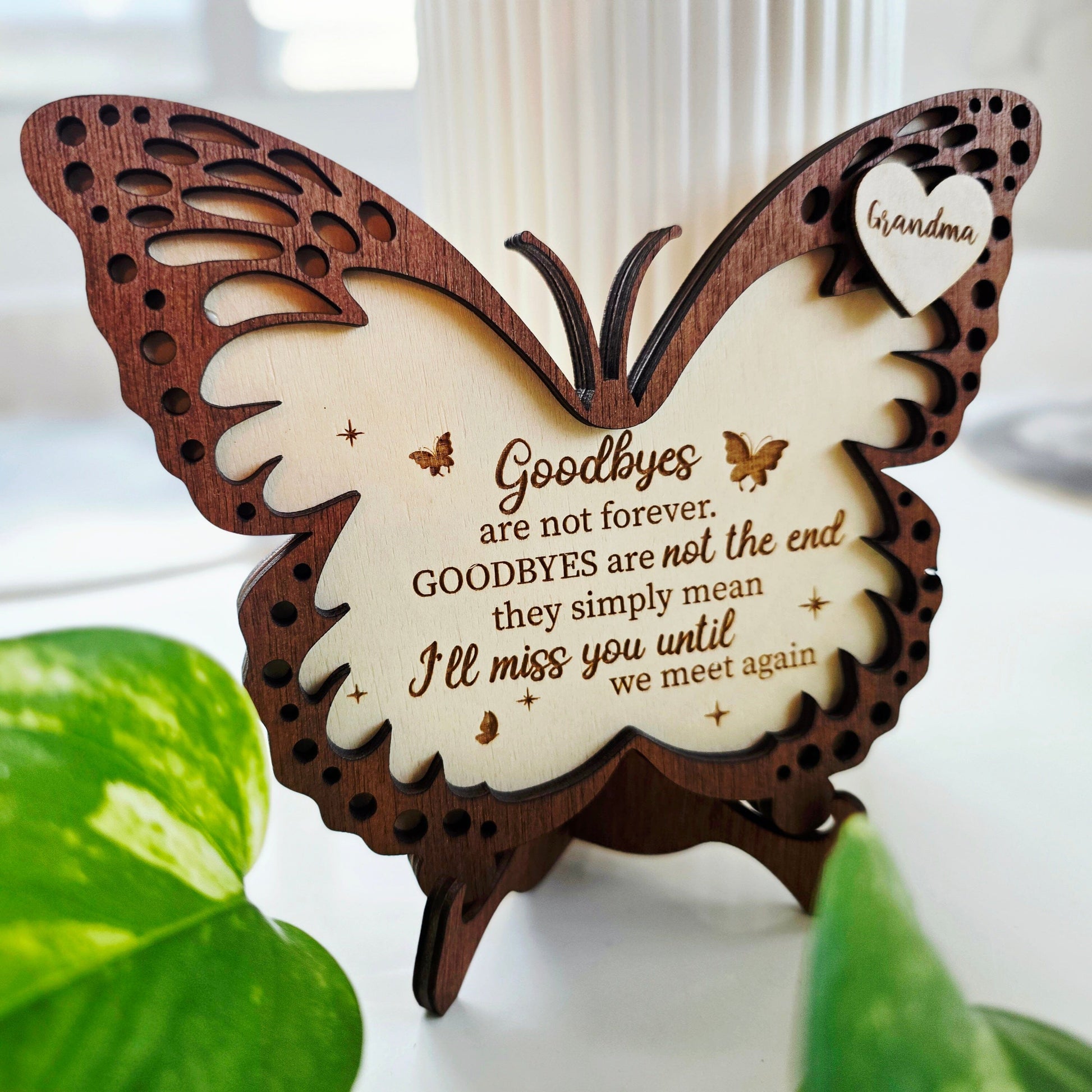 Personalised Butterfly Memorial Plaque Whimsic 