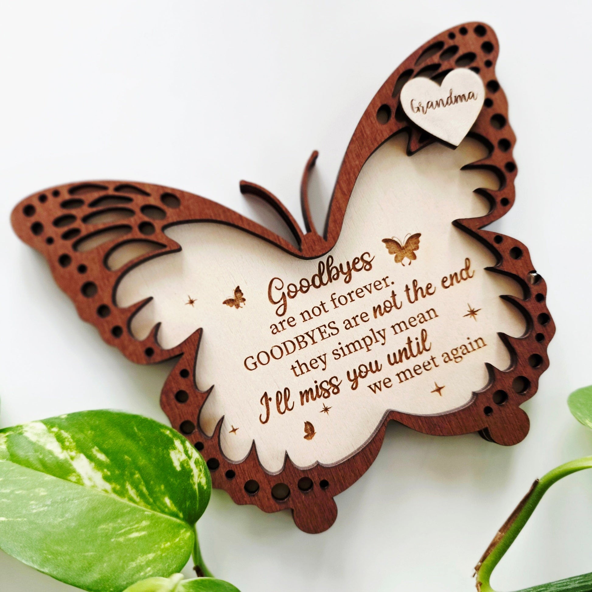 Personalised Butterfly Memorial Plaque Whimsic 