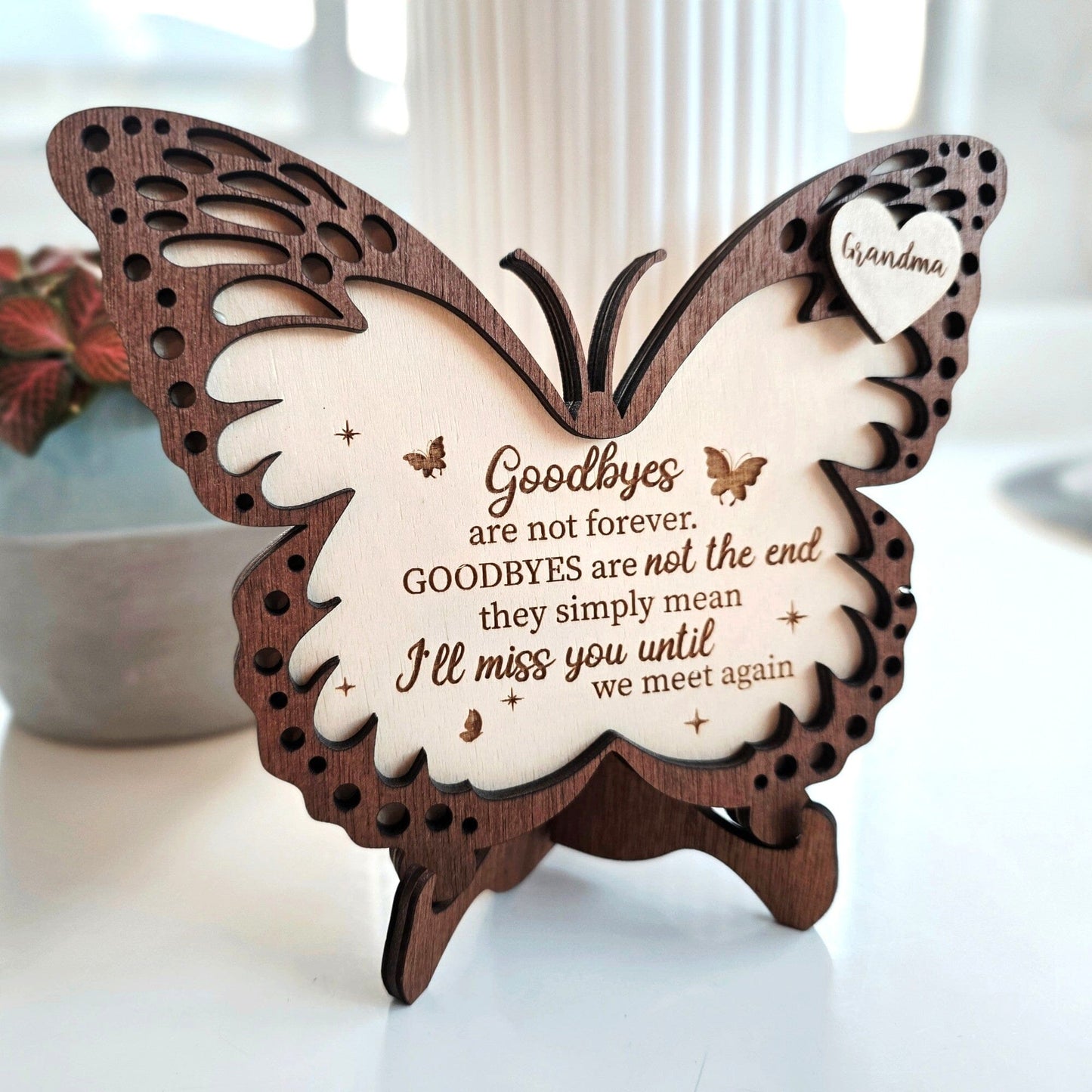 Personalised Butterfly Memorial Plaque Whimsic 