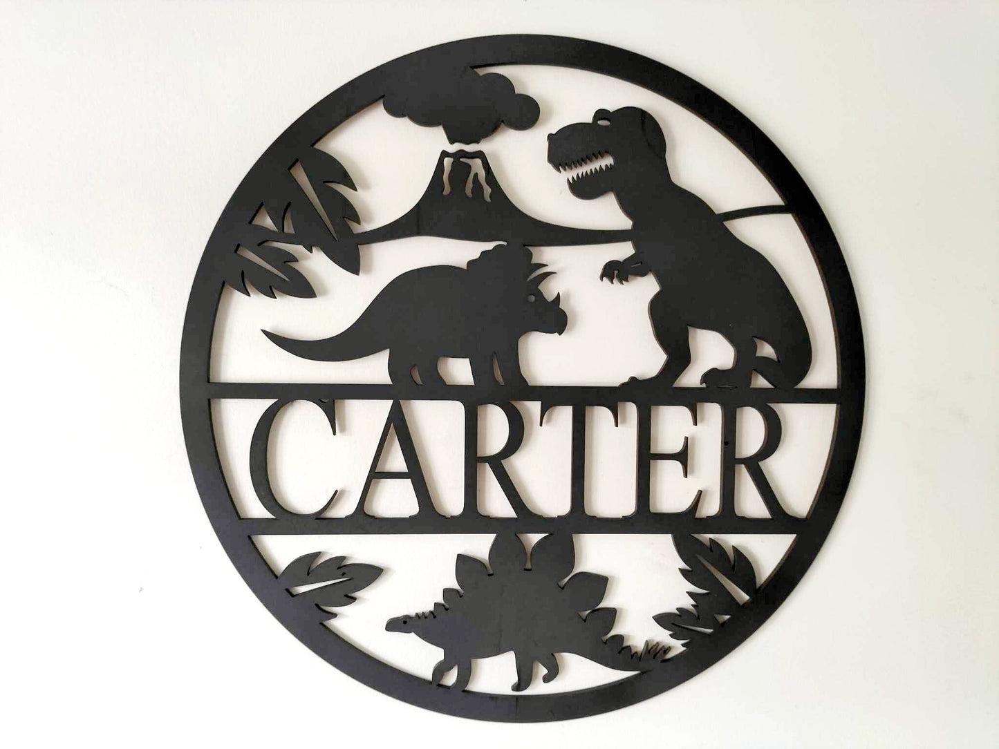 Personalised Dinosaur Name Round Whimsic 