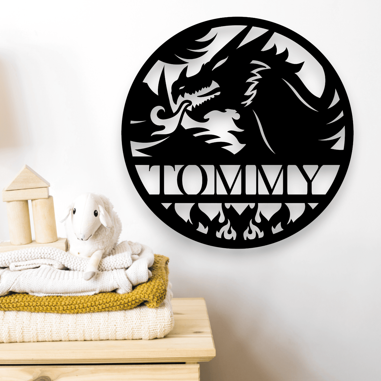 Personalised Dragon Name Round Whimsic 