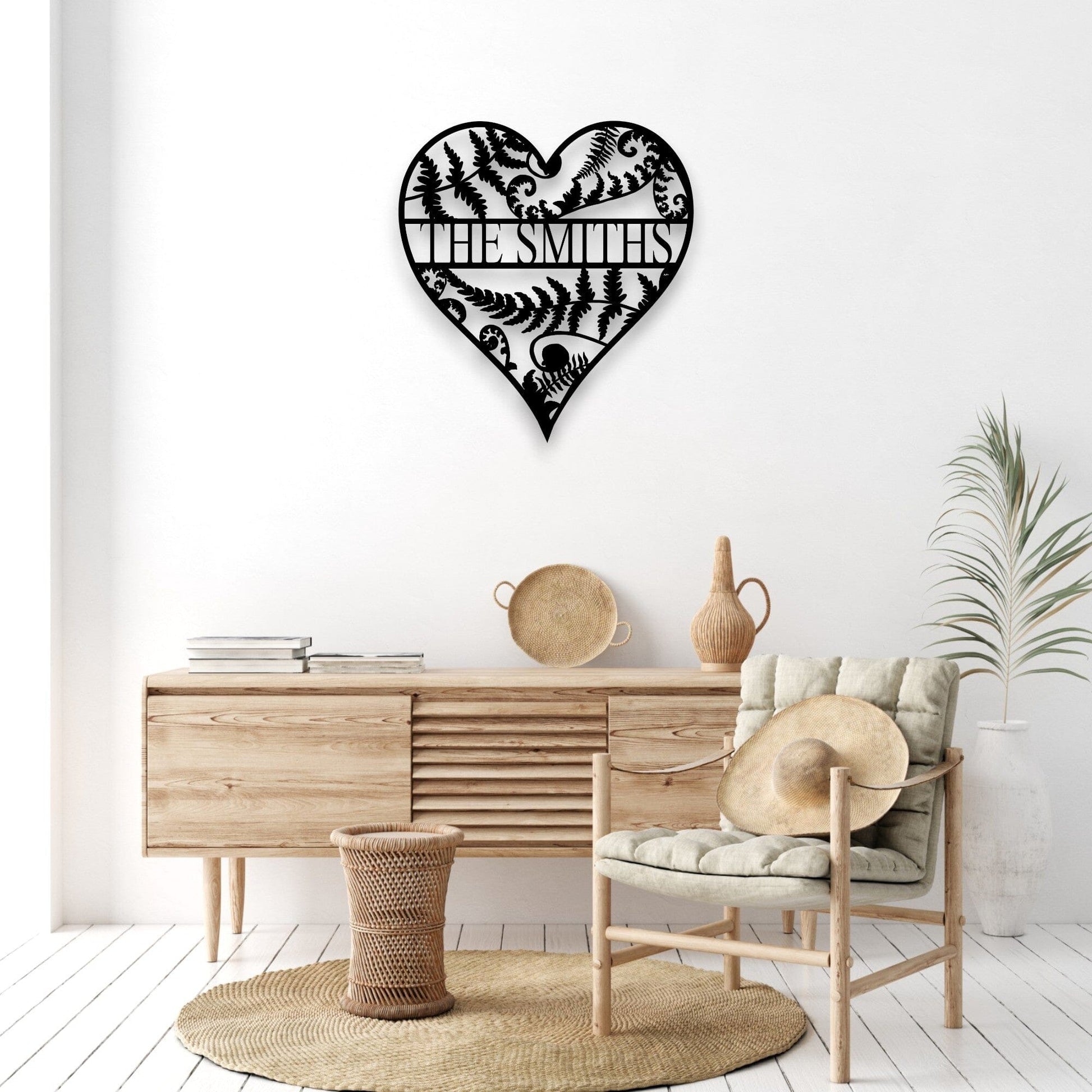 Personalised Fern Heart Wall Art Whimsic 