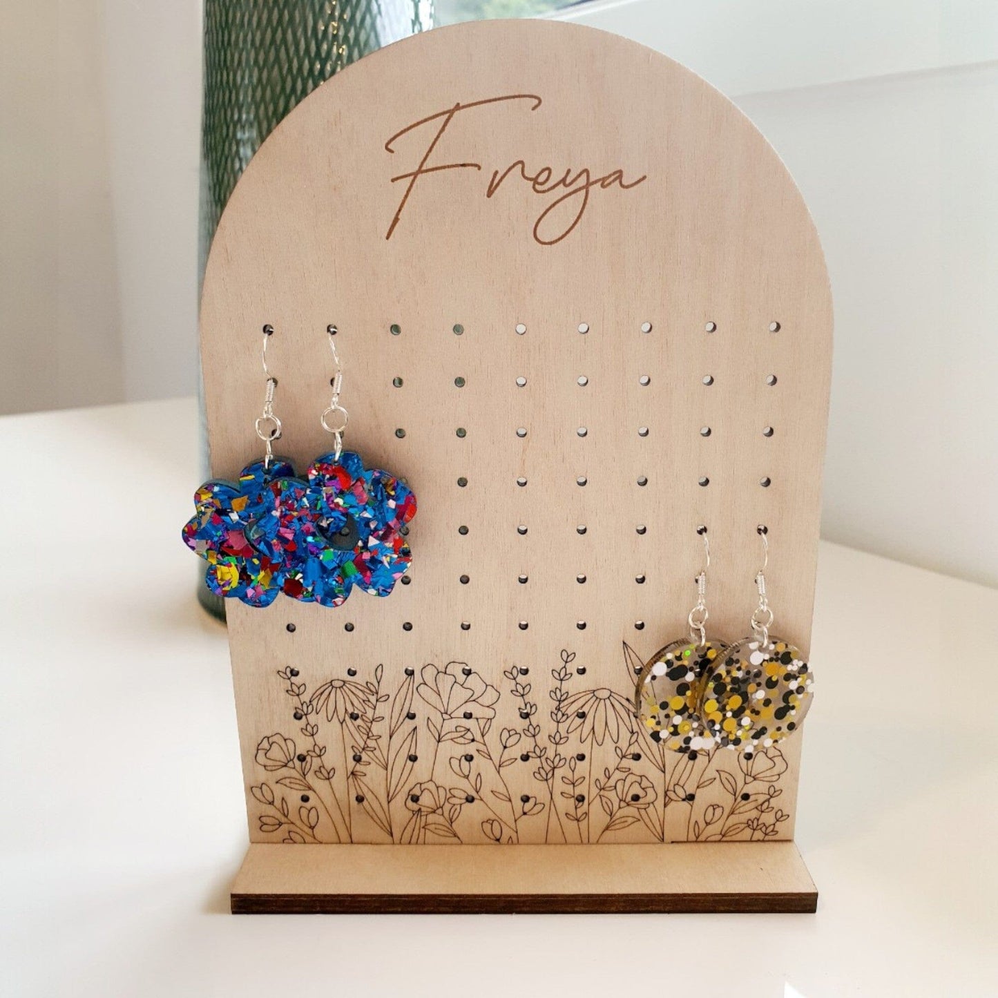 Personalised Floral Earring Stand Earrings Whimsic 