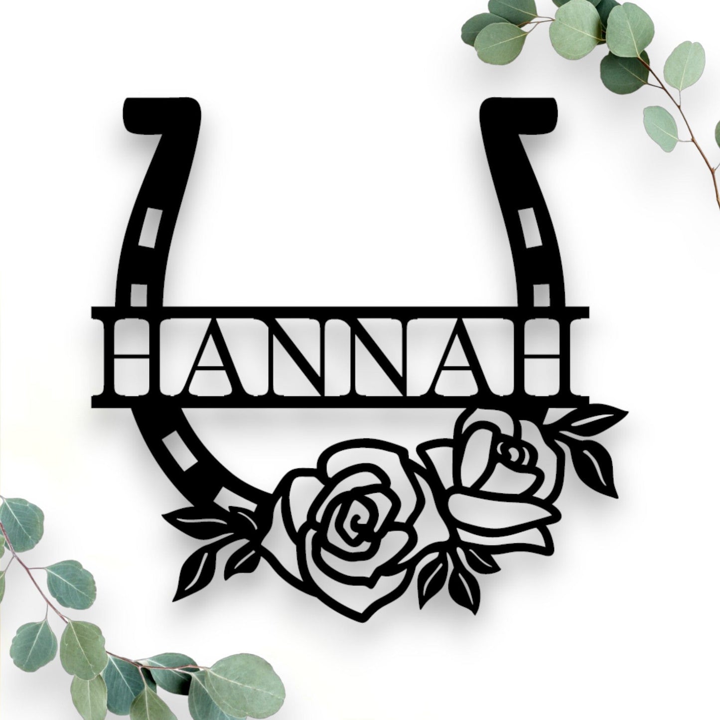 Personalised Floral Horse Shoe Whimsic 