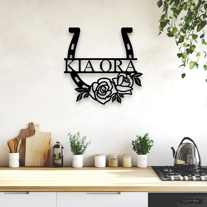 Personalised Floral Horse Shoe Whimsic 