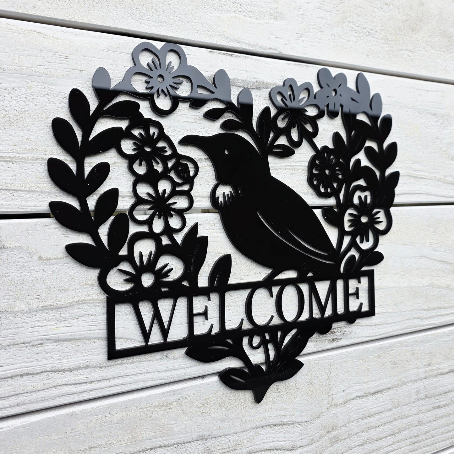 Personalised Floral Tūī Heart Wall Décor Whimsic 