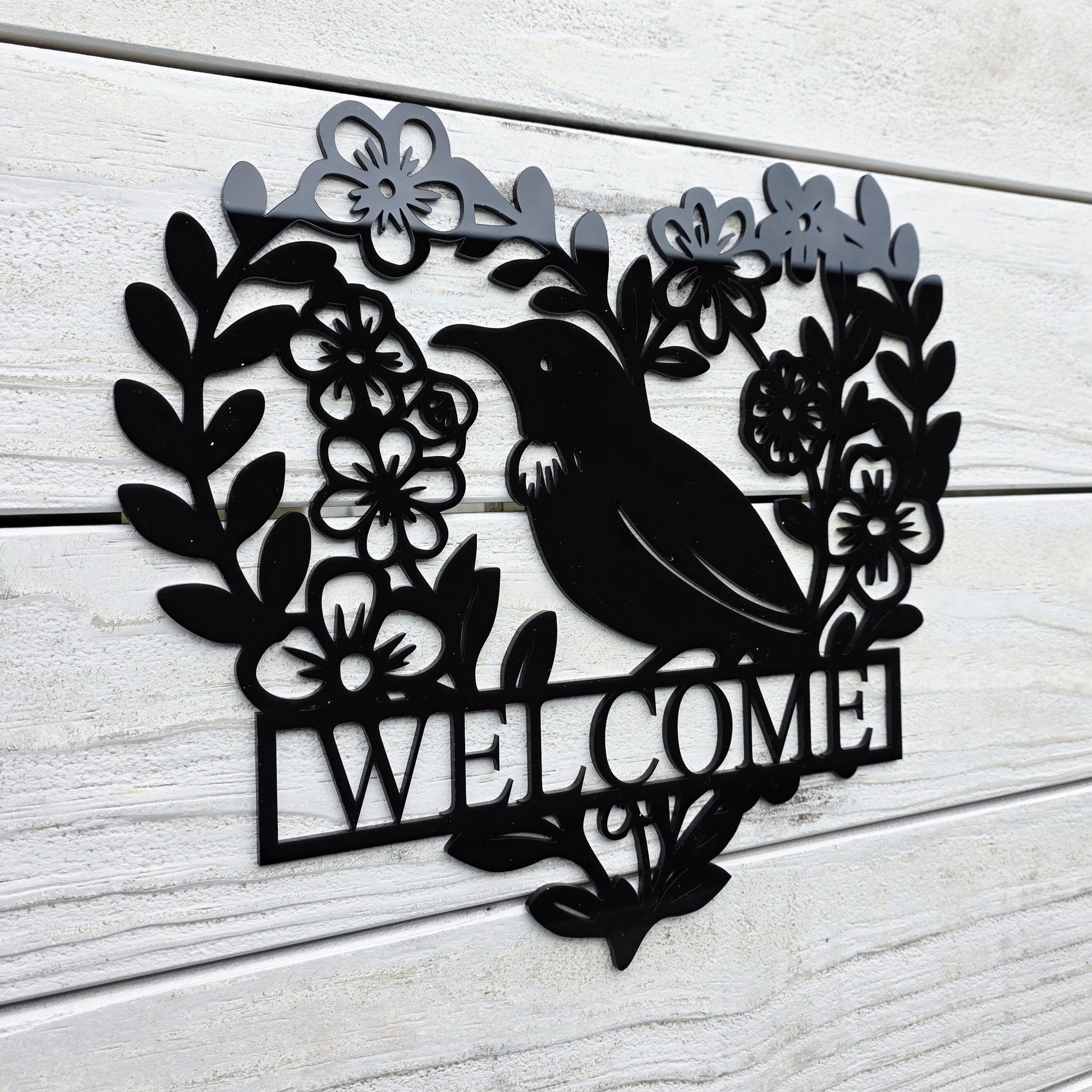 Personalised Floral Tūī Heart Wall Décor Whimsic 