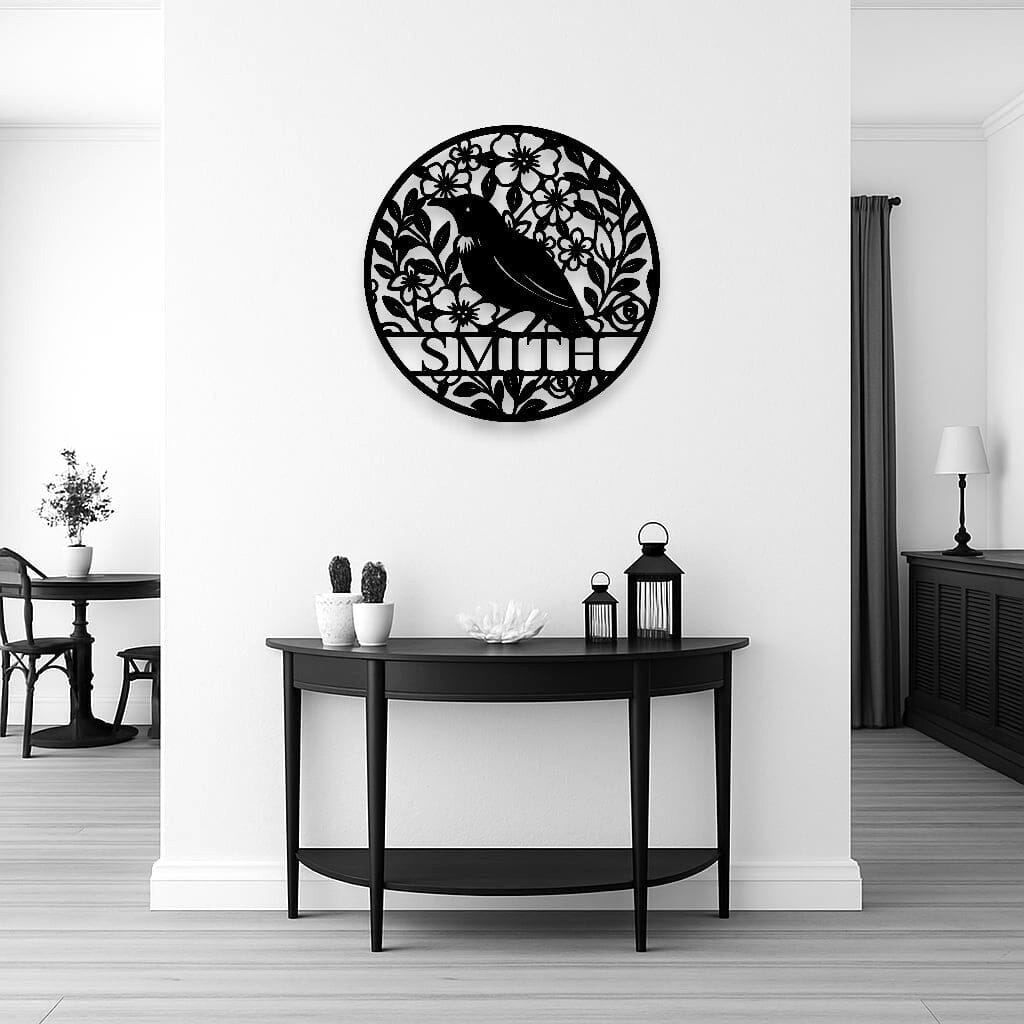Personalised Floral Tui Round Wall Décor Whimsic 