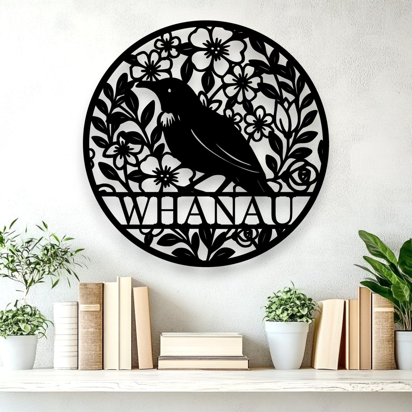 Personalised Floral Tui Round Wall Décor Whimsic 