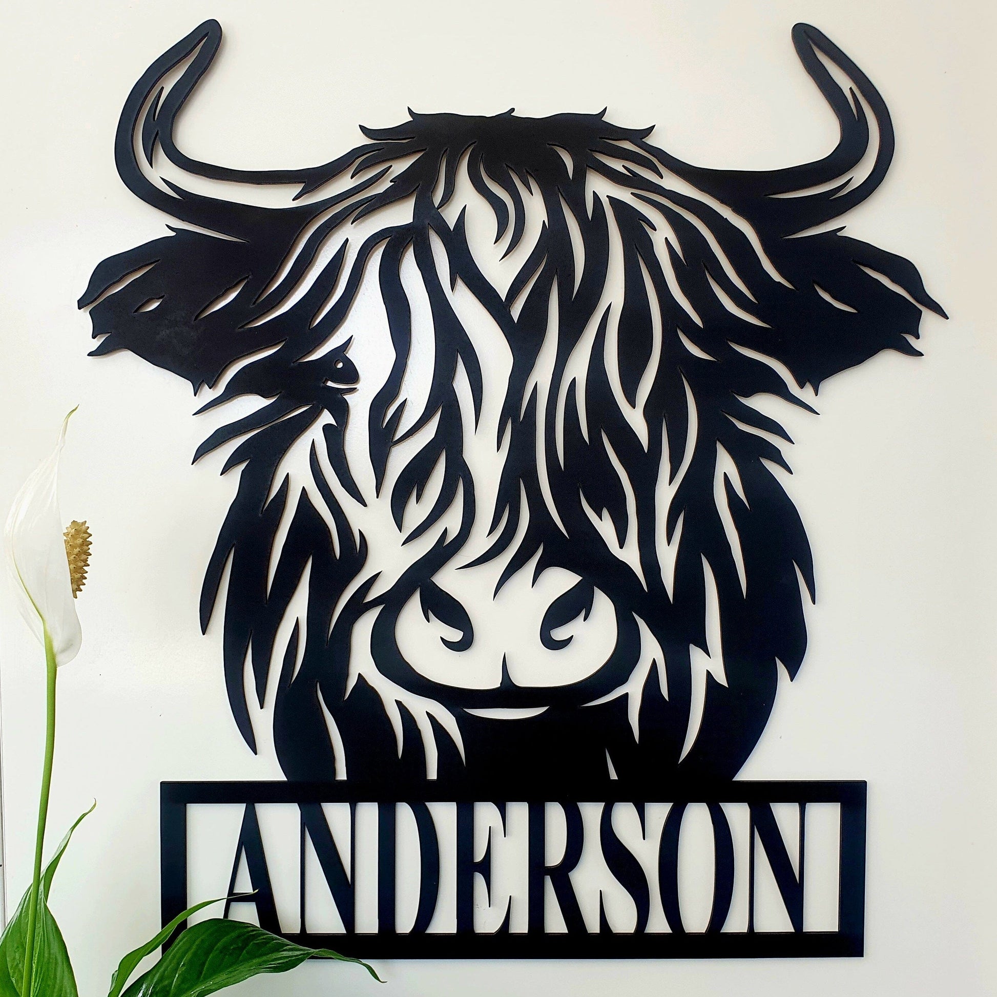 Personalised Highland Cow Wall Art Whimsic 