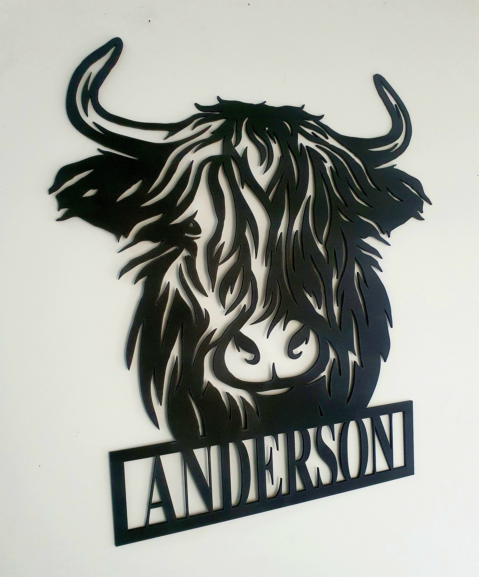 Personalised Highland Cow Wall Art Whimsic 
