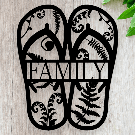 Personalised Kiwiana Fern Jandals Whimsic 