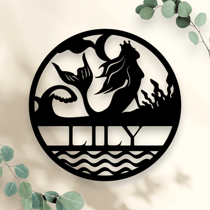 Personalised Mermaid Name Round Whimsic 