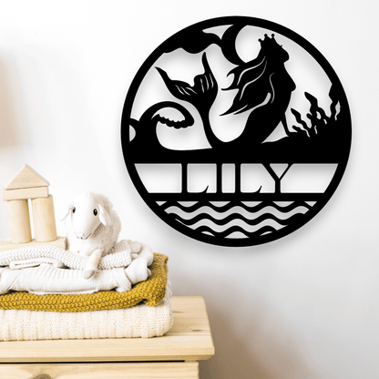 Personalised Mermaid Name Round Whimsic 