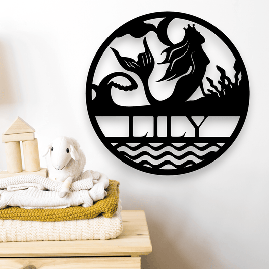Personalised Mermaid Name Round Whimsic 