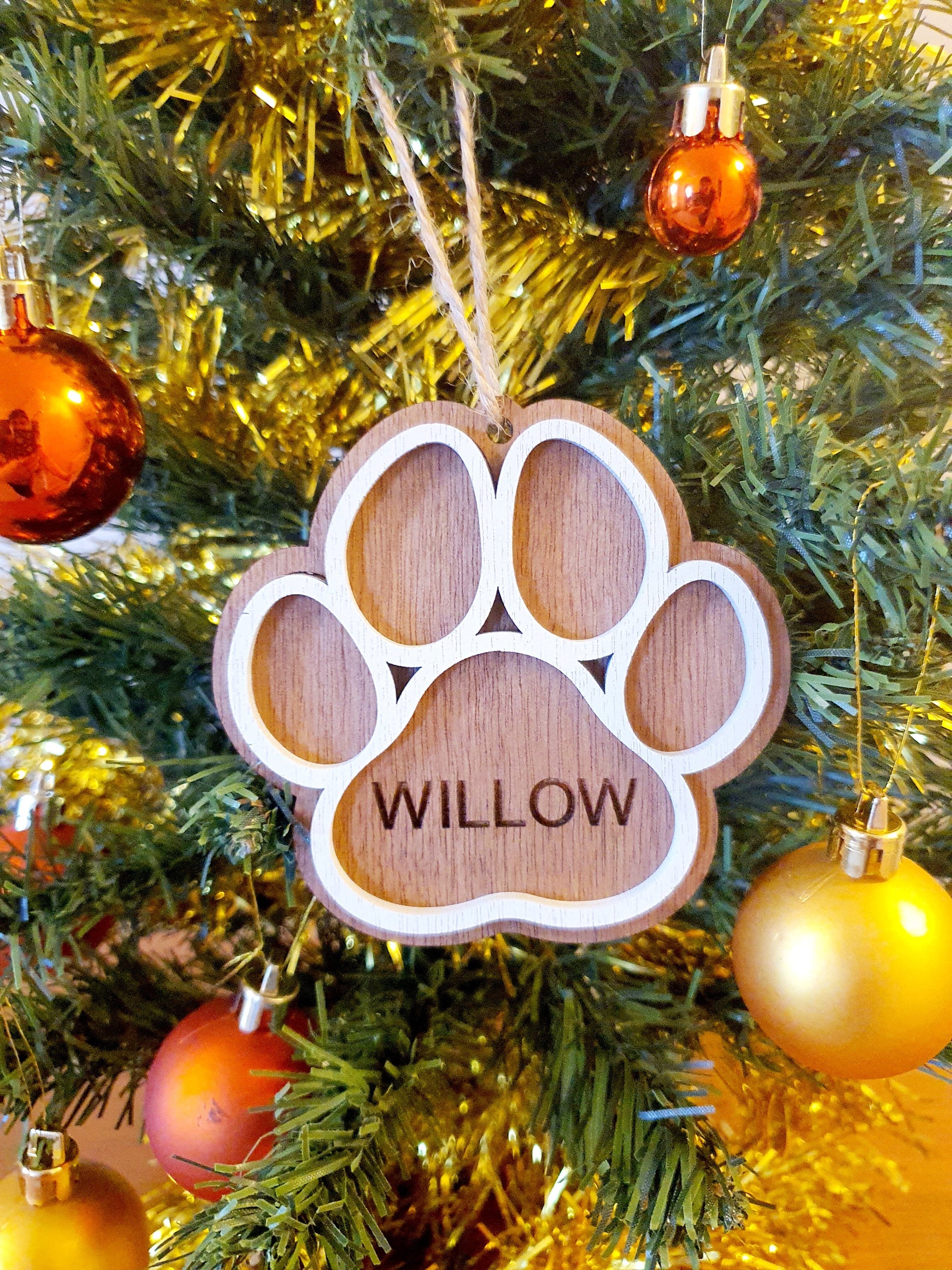 Personalised Paw Print Bauble Whimsic 