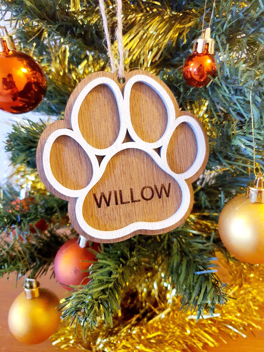 Personalised Paw Print Bauble Whimsic 