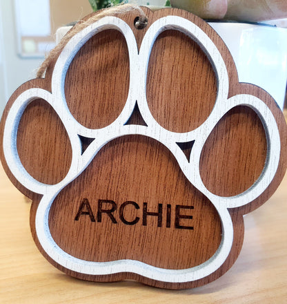 Personalised Paw Print Bauble Whimsic 