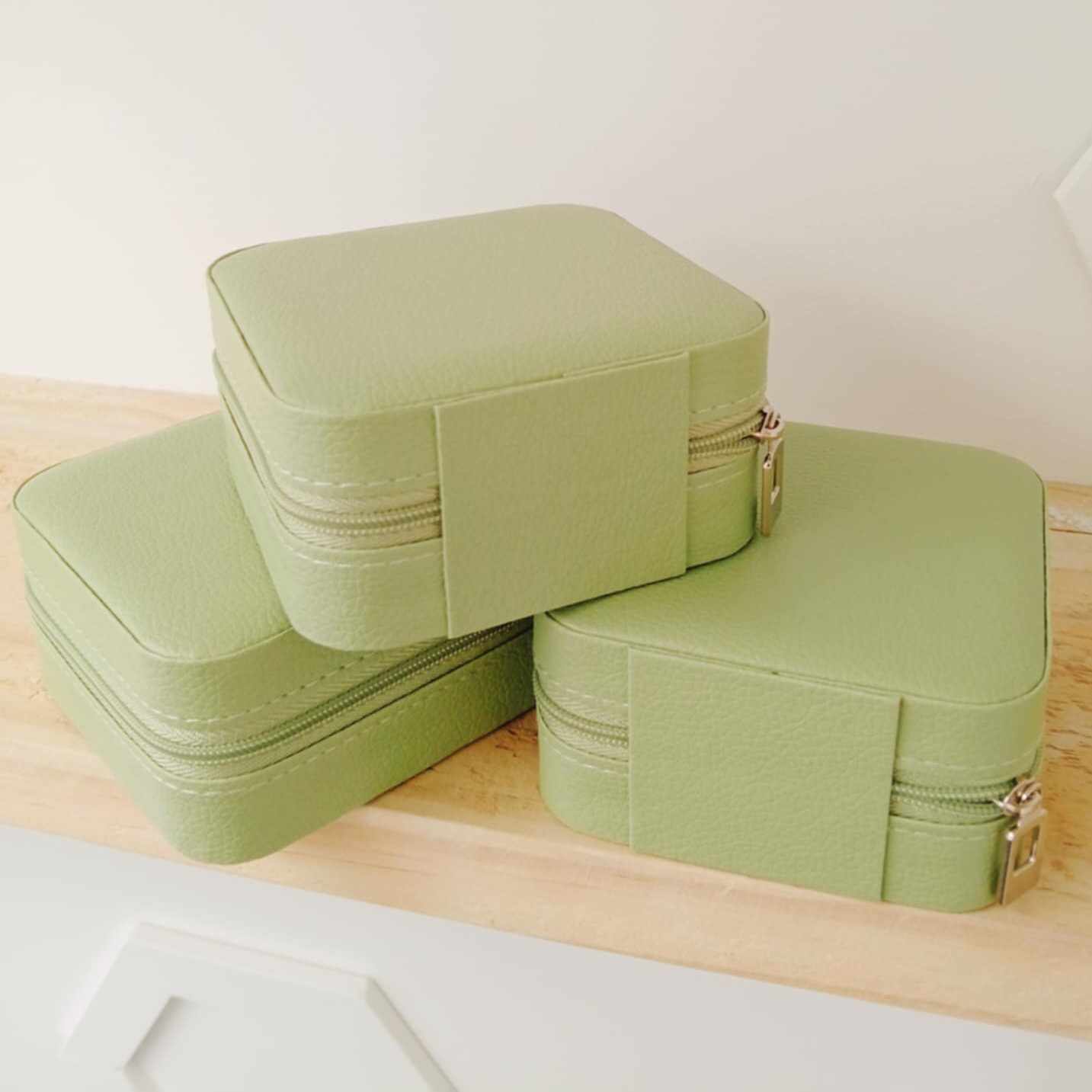 Personalised Travel Jewellery Box Whimsic Olive January 