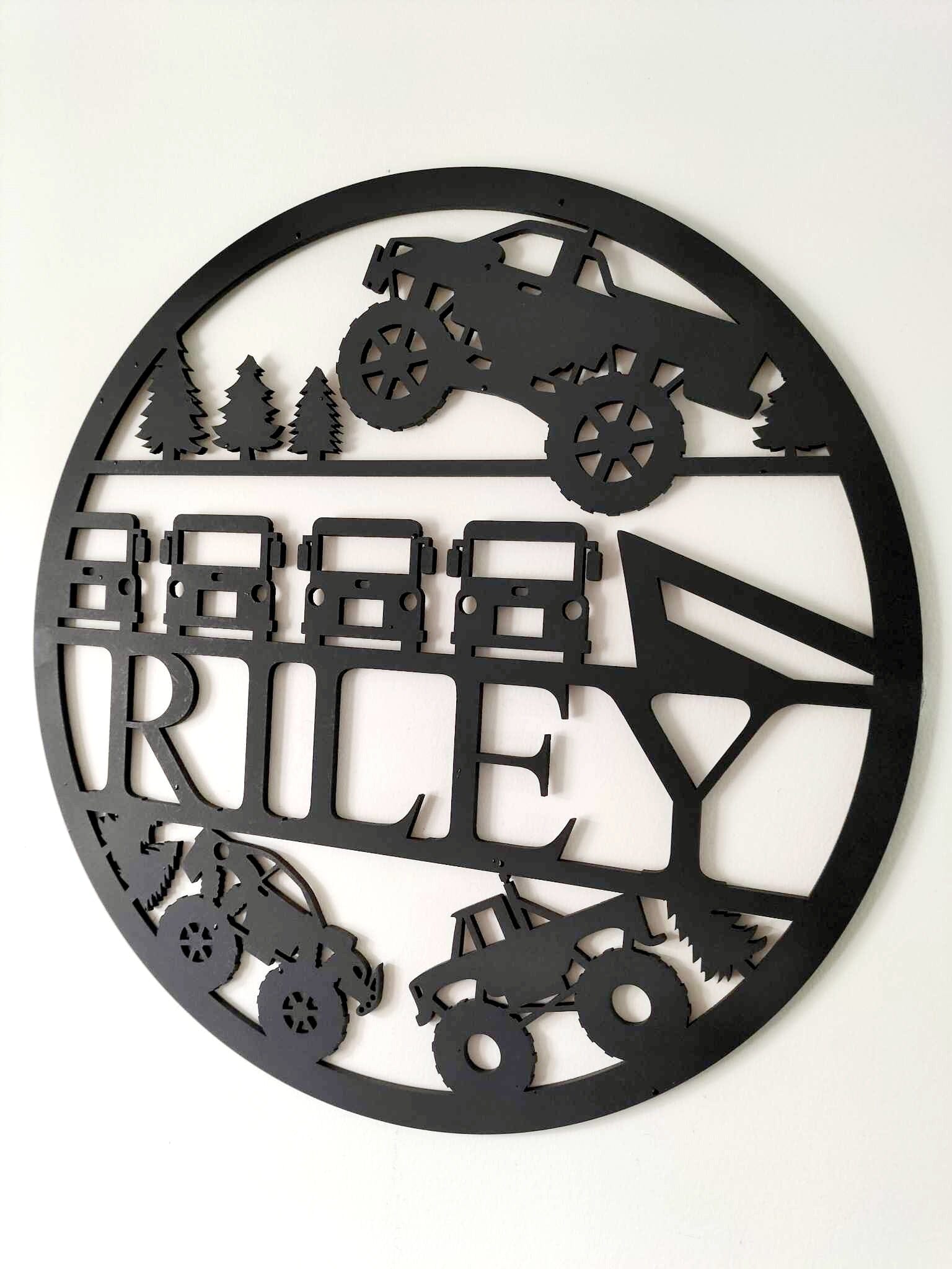 Personalised Trucks Name Round Whimsic 