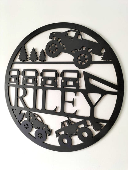 Personalised Trucks Name Round Whimsic 
