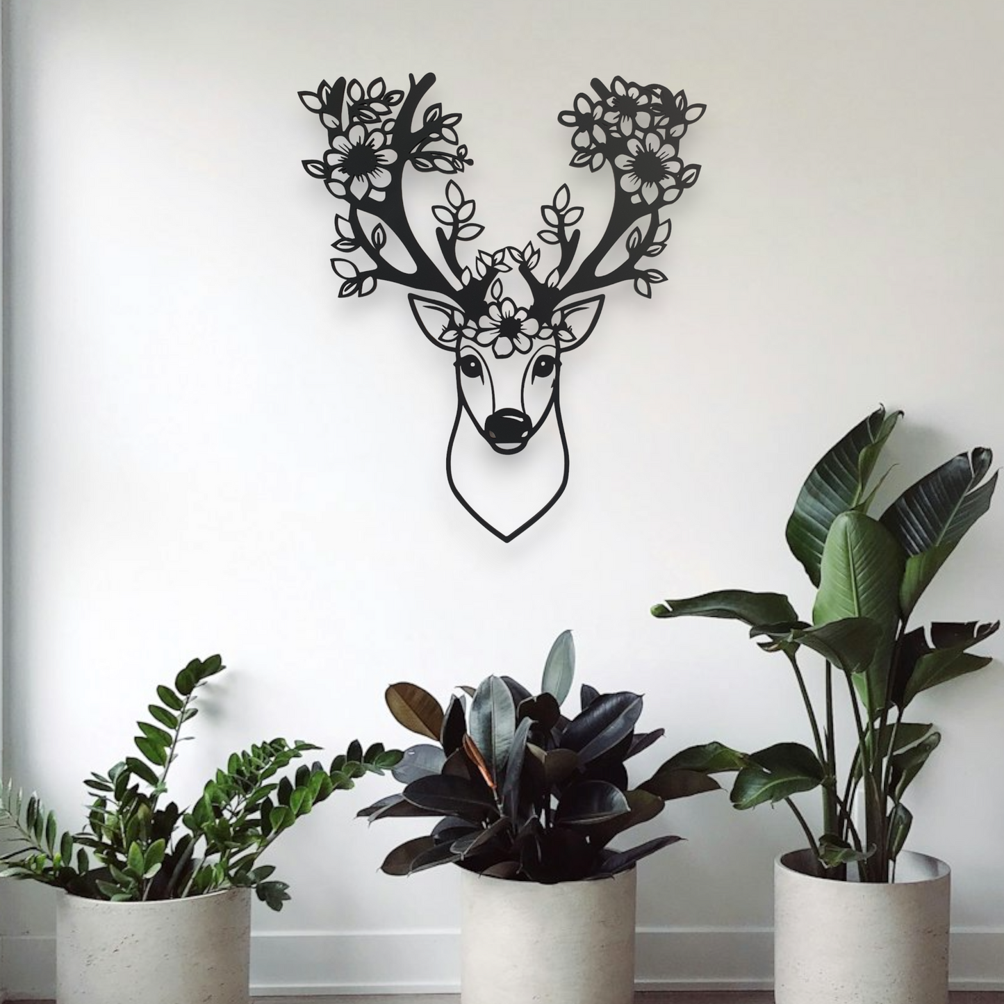 Floral Deer Antler Wall Décor