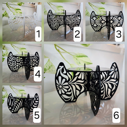 Plant Pot Stands Whimsic Black Gloss Acrylic All 6 Stands 